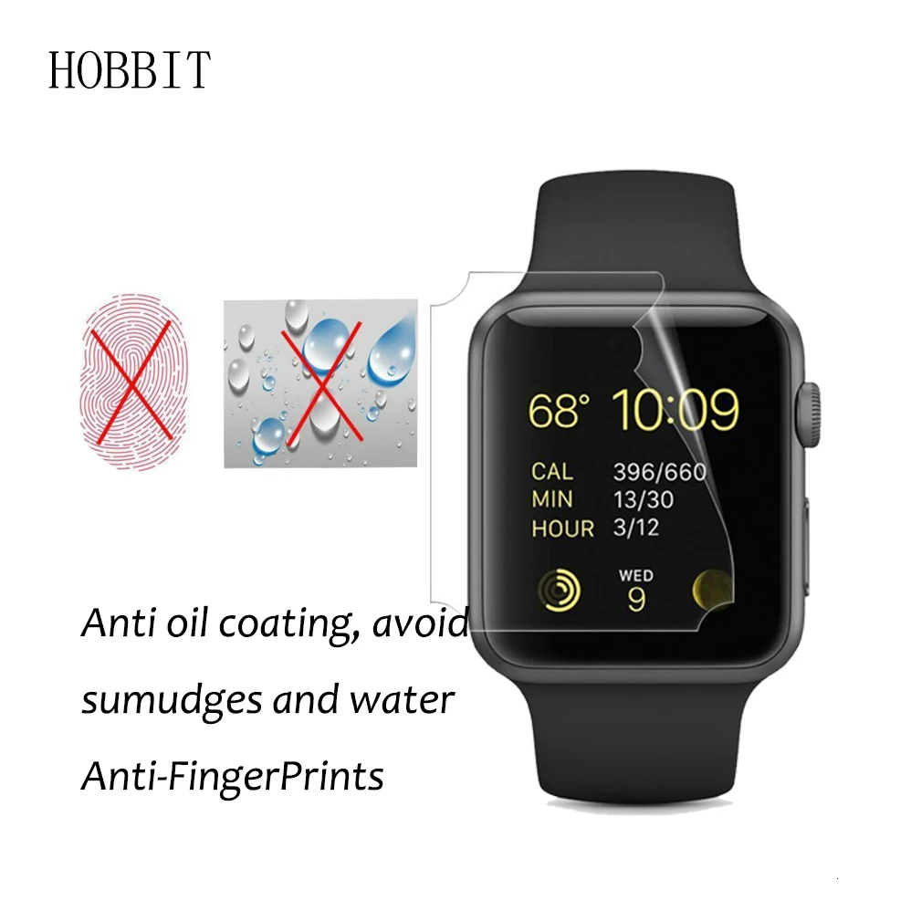 3 предмета в комплекте для наручных часов iwatch Apple Watch серии 1/2/3 38 мм 42 мм мягкий чехол из термополиуретана с полным покрытием Экран протектор Высокое разрешение смарт-часы, пленка