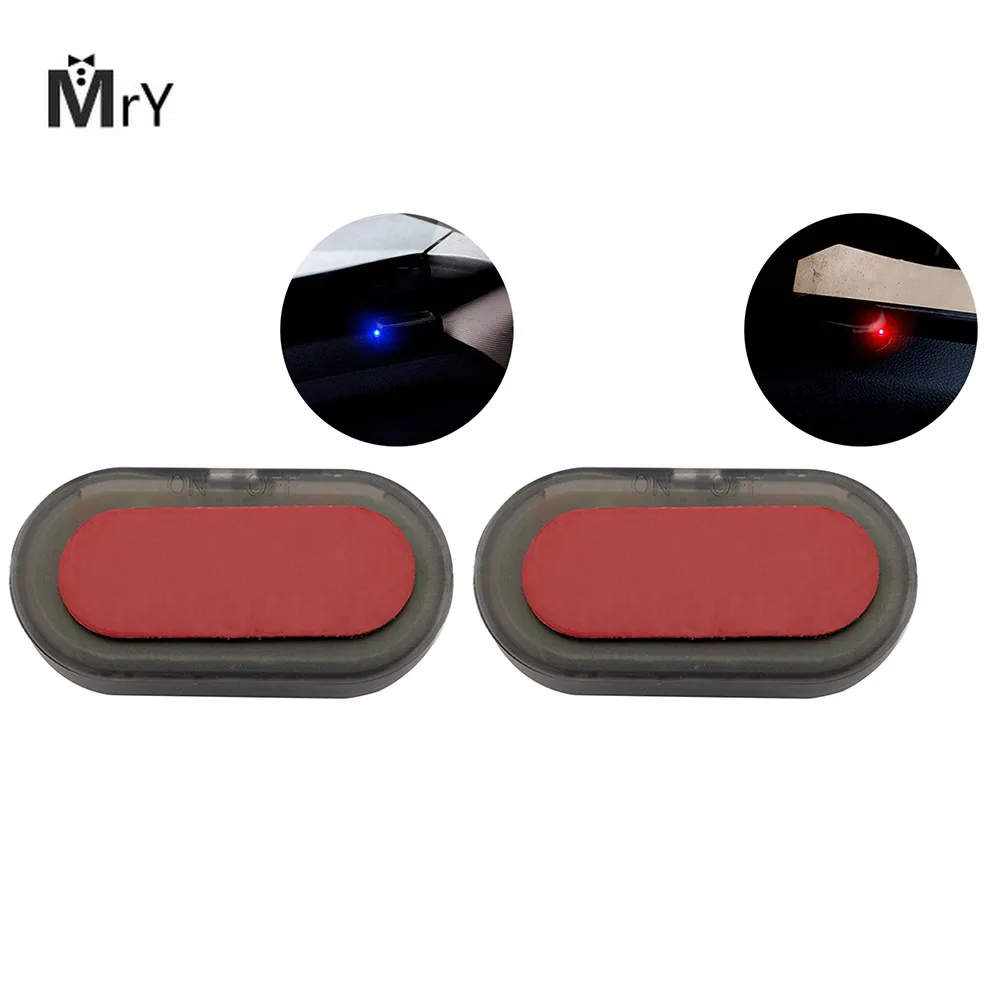 

DJSona Car Fake Solar Power Alarm Lamp Security System Warning Theft Flash Blinking Anti-Theft Caution LED Light Blue Auto Acces