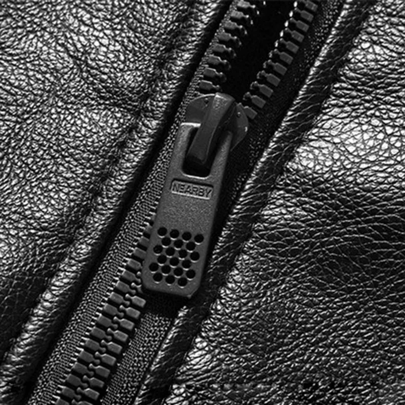 Low Price Men PU Leather Jacket Faux Fur Collar Thick Warm Clothing Coat Classic Steam Punk Biker Jackets Plus Size Coats Veste Cuir Homme