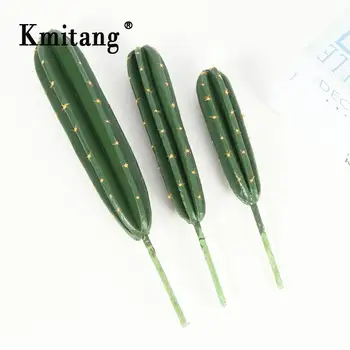 

3pcs/Set 31cm 26cm 22cm Fake Cactus Tropical Artificial Plant Nordic Faux Succulents Bonsai For Living Room Shop Home Decoration
