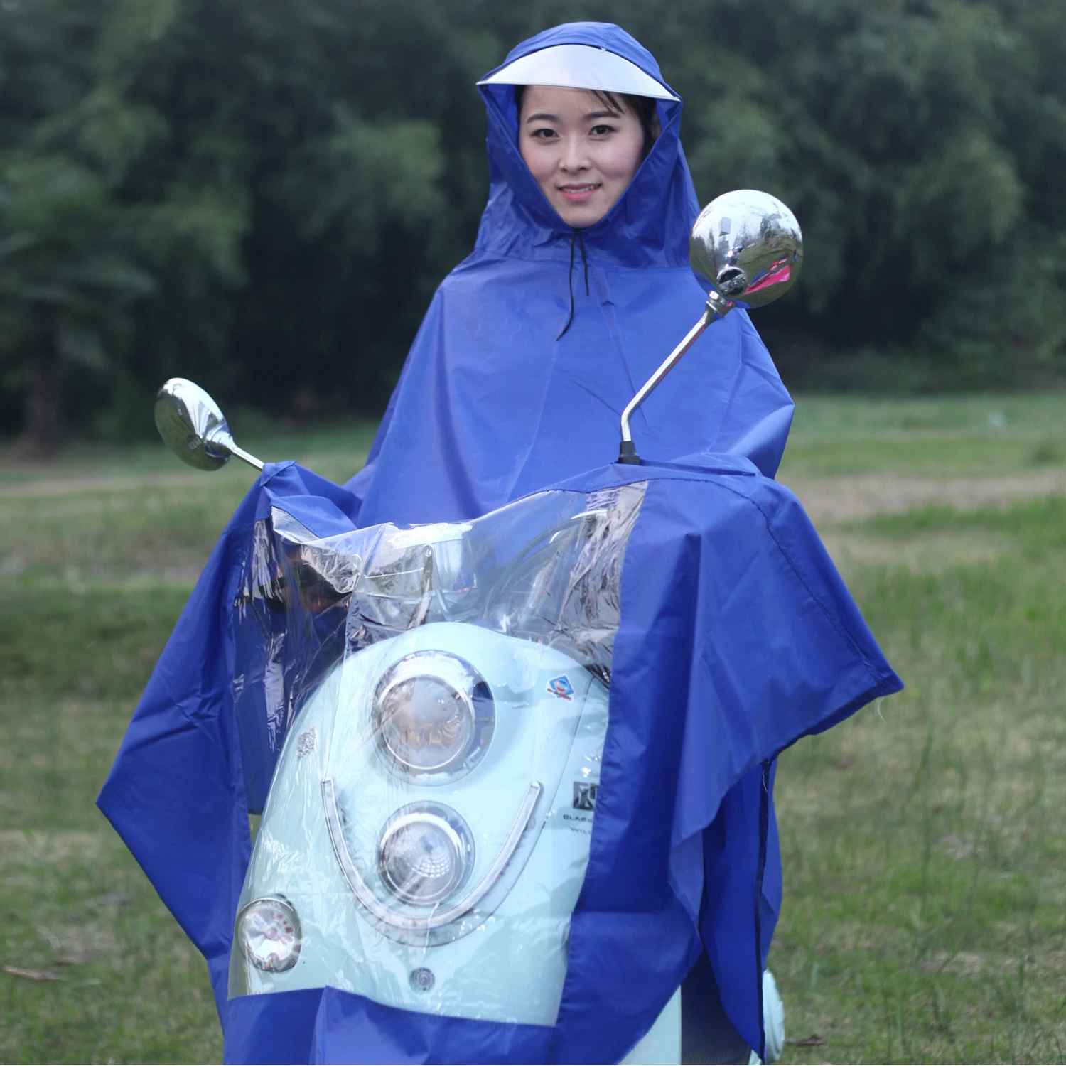 Behogar chubasquero Universal impermeable con capucha, capa de lluvia, Poncho para movilidad, Scooters, motocicletas, bicicleta, azul|Impermeables| AliExpress
