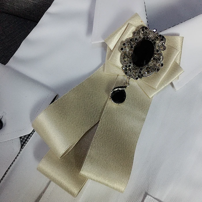 Ribbon Bow Tie Британский женский мужской свитер, рубашка, бант из ленты, галстук-платок, деловые, свадебные, Клубные, вечерние, сплав, стразы, кристалл, галстук-бабочка, формальный галстук - Цвет: Ribbon Bow Tie