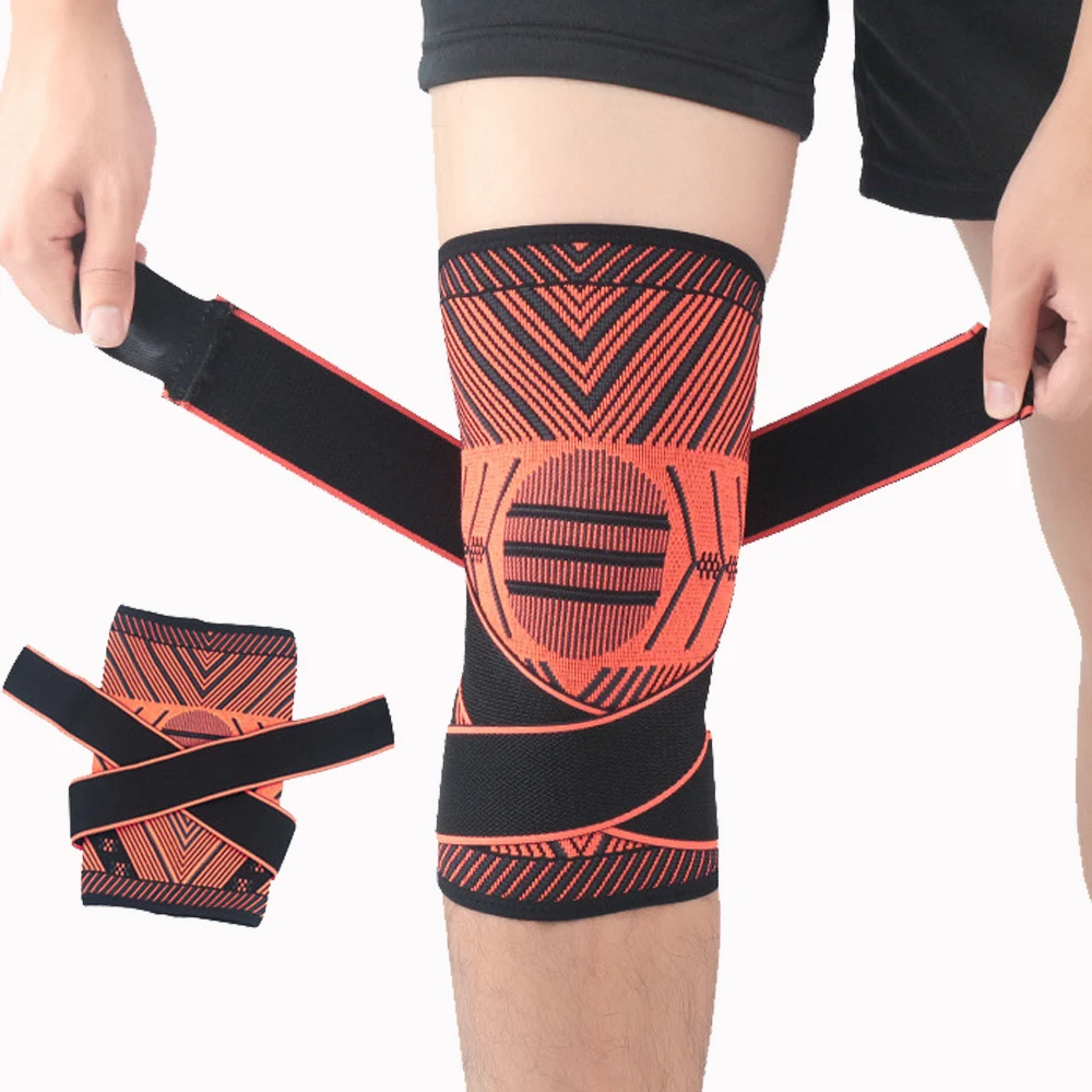 1 piece Compression Knee Bandage Brace Elastic Knee Pads Support Sports Basketball Soccer Gym Adjustable Knees Sleeves Protector