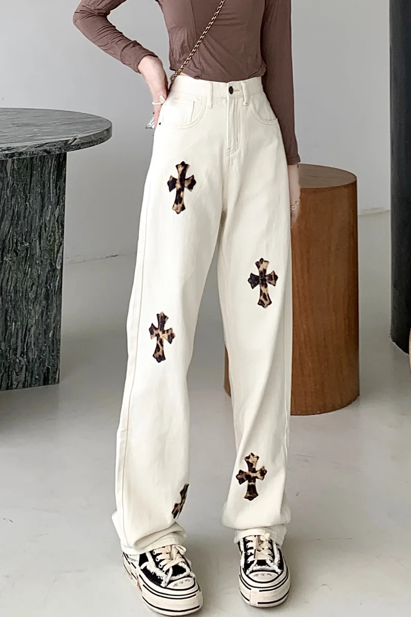 Spice Girl Cross Embroidered Jeans 
