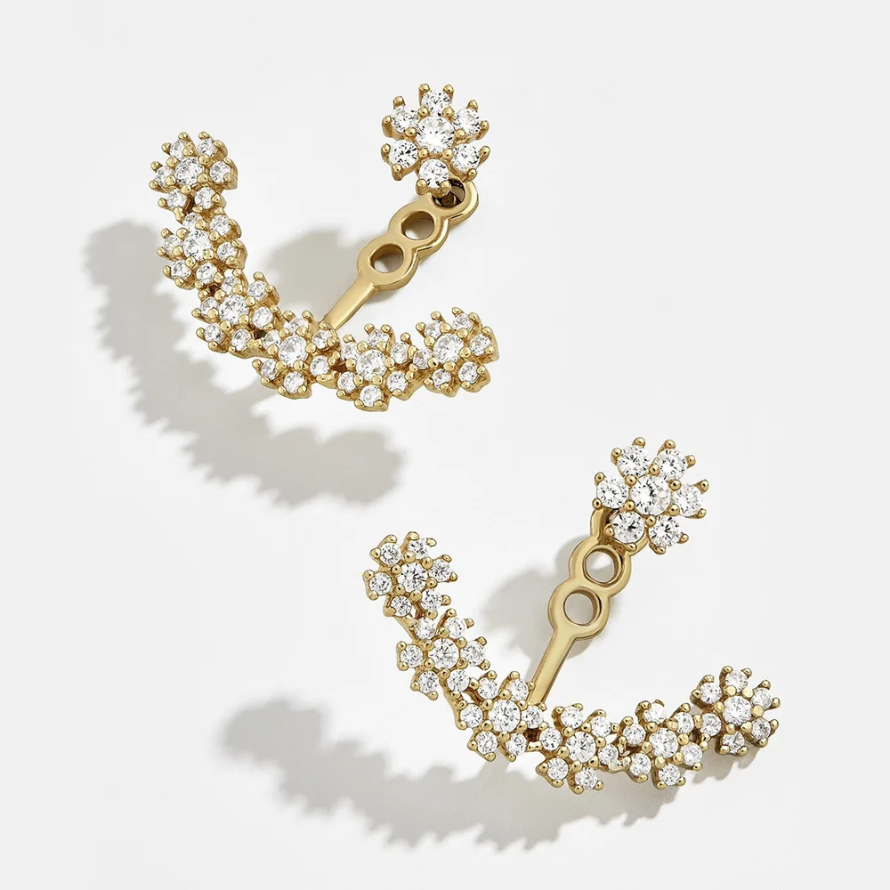 Элегантные женские Кристальные белые серьги-гвоздики в виде снежинок для женщин, трендовые очаровательные массивные серьги в виде цветка, ювелирные украшения для свадьбы