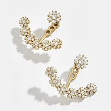 Элегантные женские Кристальные белые серьги-гвоздики в виде снежинок для женщин, трендовые очаровательные массивные серьги в виде цветка, ювелирные украшения для свадьбы