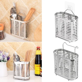 

Chopsticks Organizer 304 Stainless Steel Cutlery Caddy Tableware Draining Rack Stand PR Sale