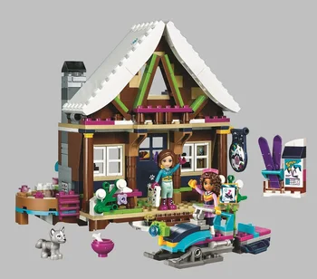 

408 Pcs Ami 10731 Neige Chalet Resort Modele Kit De Construction Blocs Briques Fille Jouets Pour Compatible Lepining