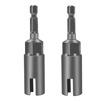 

2 Pack Deep Power Wing Nut Driver, Slot Wing Nuts Drill Bit Socket, Wrenches Tools Set for Panel Nuts Screws Eye C Hook Bolt, 1/
