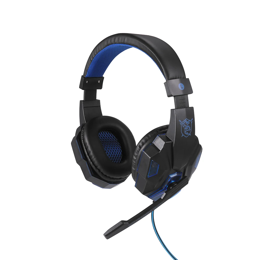 LED Wired Headphones With Microphone Over Ear Headsets Bass Sound Music Stereo Earphone Illuminated Wired Headphones