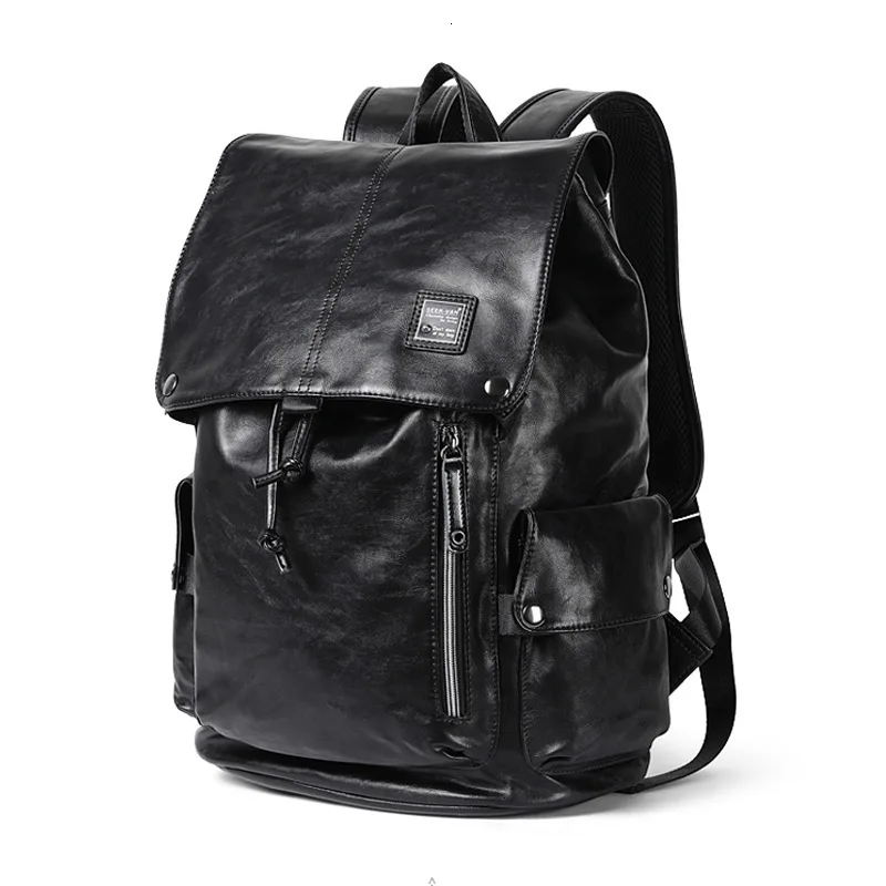 

Casual Men's Backpacks Black Man Laptop Leather Backpack Male Travel Bags For Teenage Boys Bagpack Rucksack Mochila Feminina Sac