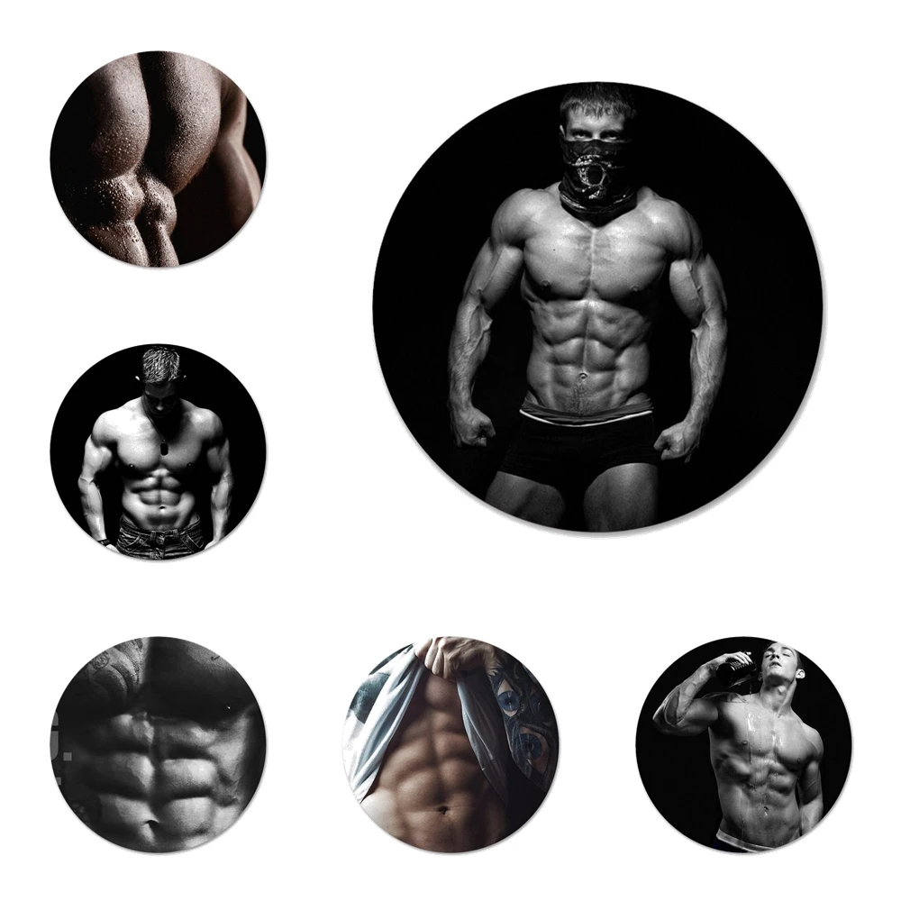 Sexy fitness man Badge Brooch Pin Accessories For Clothes Backpack Decoration gift | Дом и сад