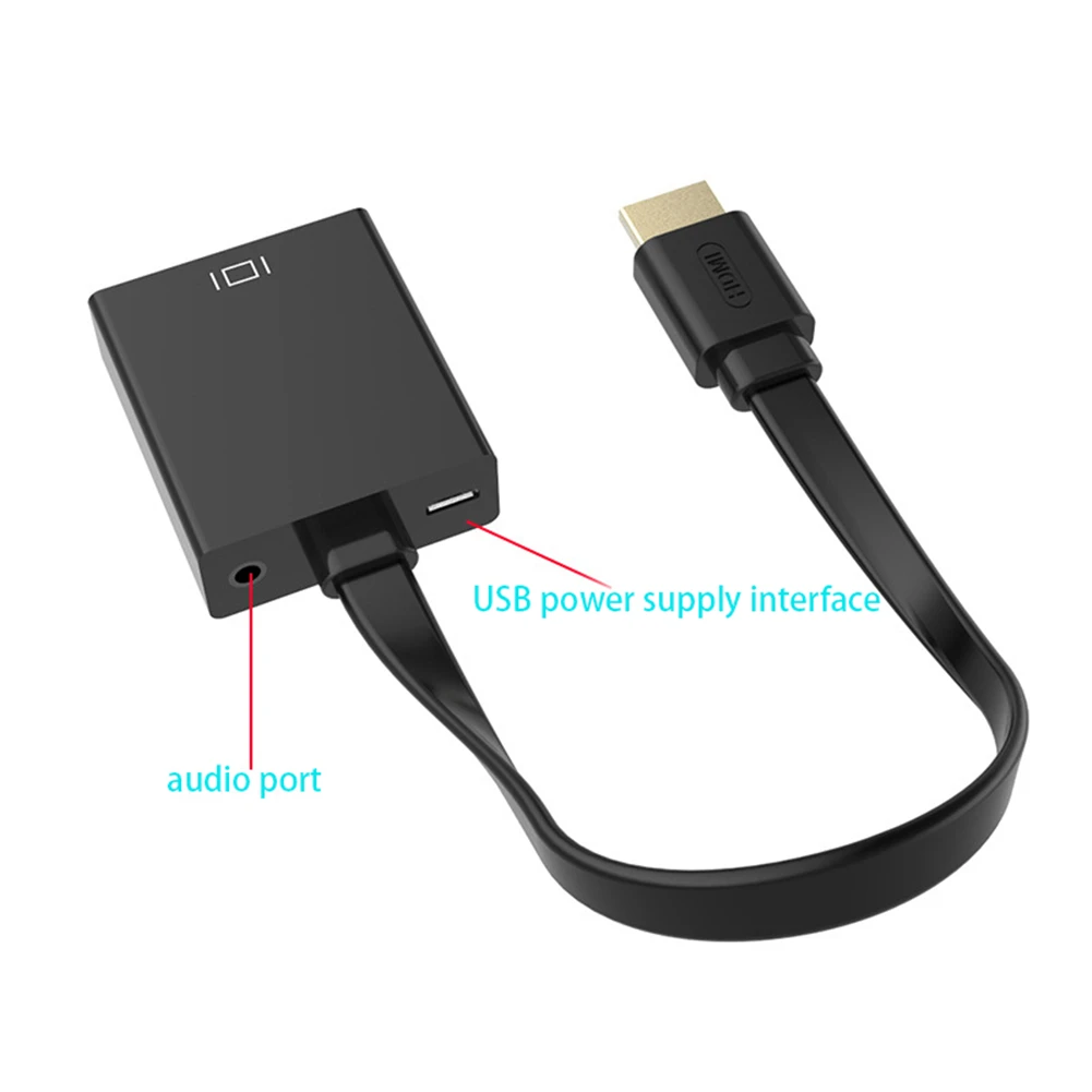 HDMI к VGA адаптер цифро-аналоговый видео аудио конвертер Кабель HDMI VGA разъем мужчин и женщин для PS4 ПК ноутбук ТВ планшет