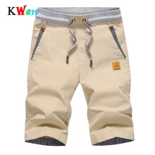 Брендовые шорты, летние мужские хлопковые однотонные повседневные шорты, мужские шорты Карго размера плюс 3XL, пляжные шорты M-3XL KW105