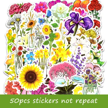 

Spring blossoms flowers blooms elements graffiti stickers 50pcs sticker laptop skin 15.6 notebook pegatinas for macbook HP Dell