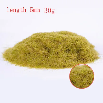 30g Scene Model Materia Yellow Green Turf Flock Lawn Nylon Grass Powder STATIC GRASS 3MM/5MM/8MM Modeling Hobby Craft Accessory 10