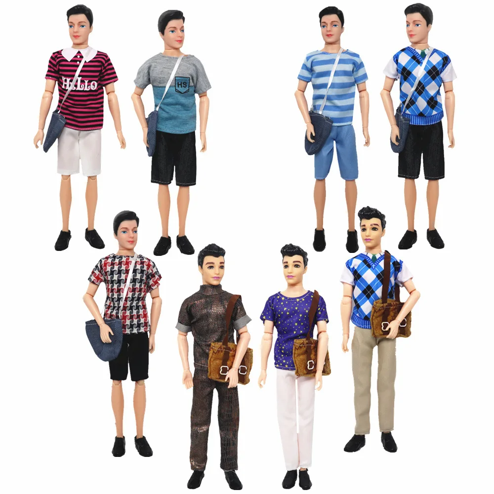 1 Set Ken muñeca de moda desgaste diario estudiante traje con cosméticos mochila Hombre Ropa de la muñeca 1/6 Ken accesorios ropa de muñecas