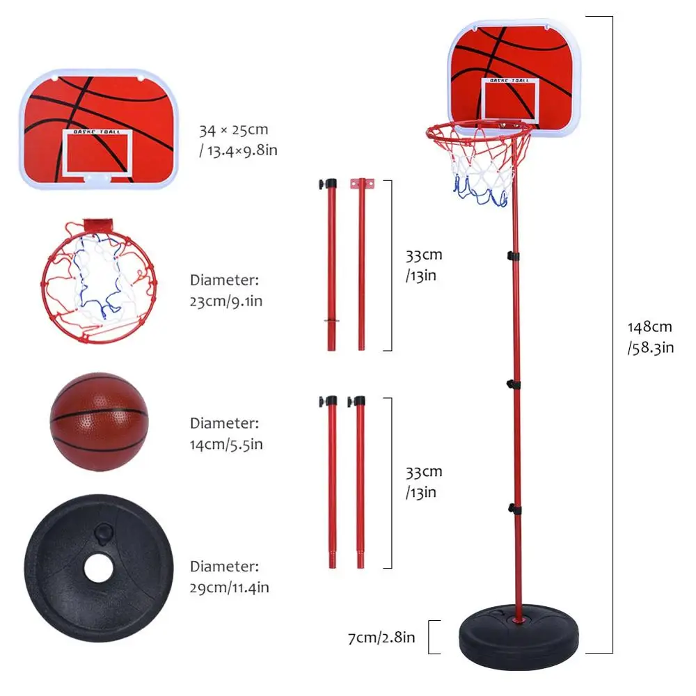 Children's basketball stand Portable Basket rack Indoor plastic children's shooting rack adjustable Children's basketball toy
