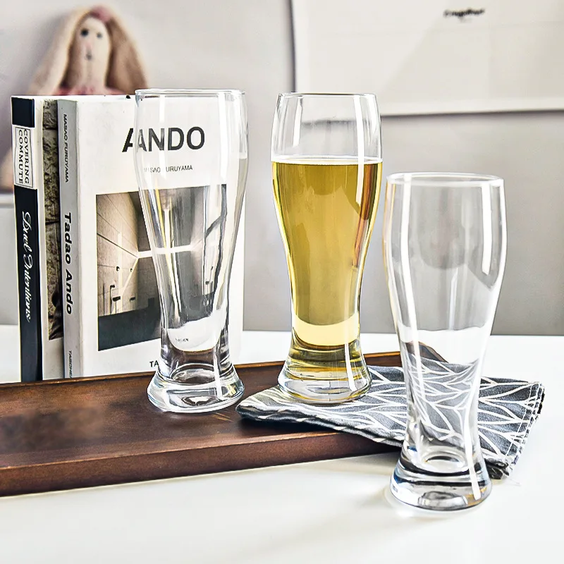 2Pcs Thick Crafted Beer Glasses Large Capacity Professional Beer Mug Transparent Wine Glass Cup Club Bar Party Home Drinkware