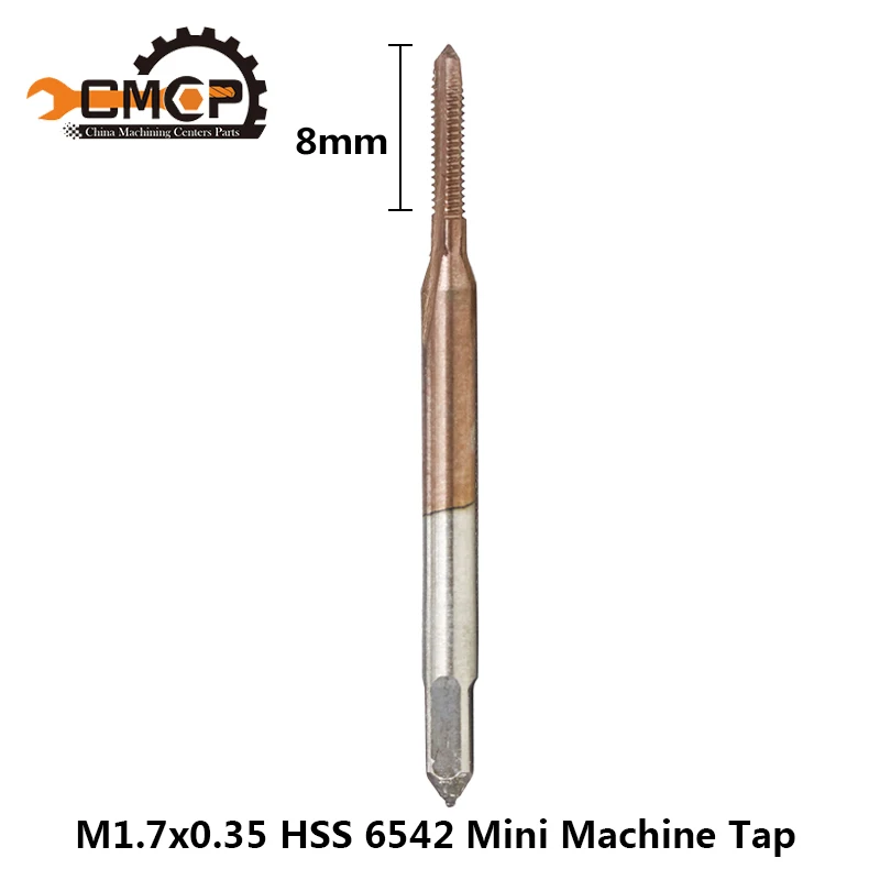 1 шт., метрический резьбовой кран с покрытием TiCN M1 M1.2 M1.4 M1.6 M1.7 M1.8, мини-сверло для крана HSS 6542, машинный кран, прямая флейта, винтовой кран - Цвет: M1.7x0.35