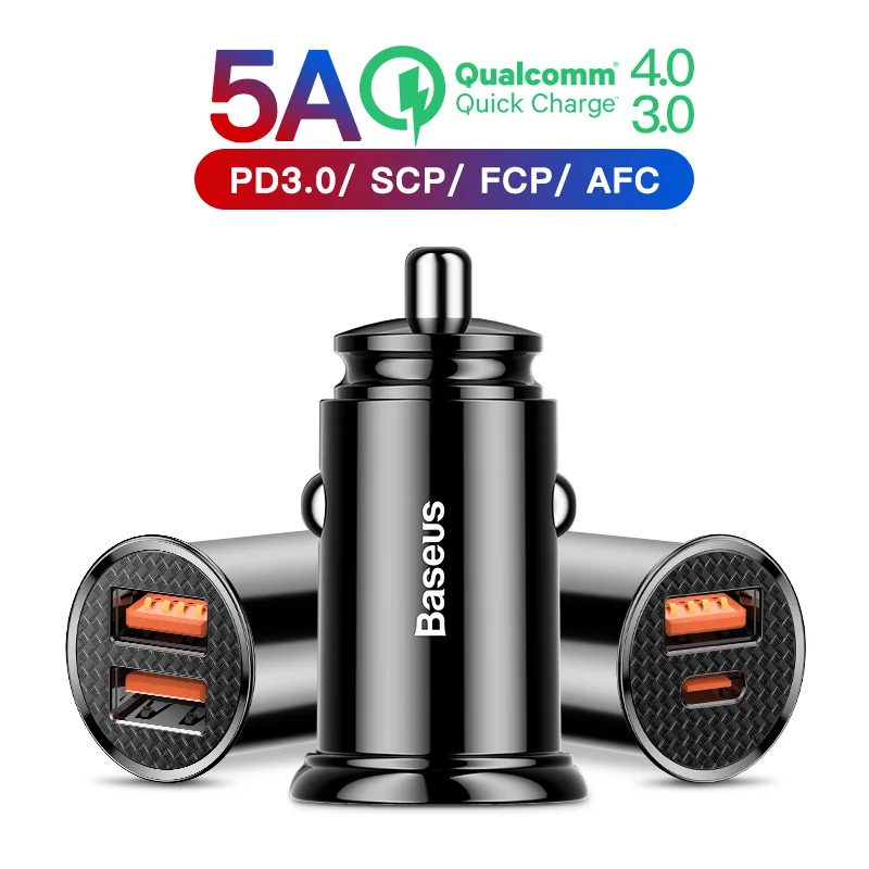 Baseus Mini USB Автомобильное зарядное устройство для мобильного телефона планшета gps 3.1A быстрое зарядное устройство автомобильное зарядное устройство двойной USB автомобильный адаптер зарядного устройства для телефона в автомобиле