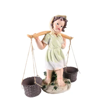 

American Cute Cartoon Dolls Flower Pot Girl And Boys Art Pot Plant Pot Outdoor Garden Room Study Hallway Decorations R2934