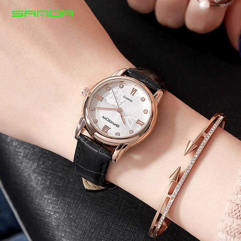 

SANDA 2019 Rose Gold Watch Women Quartz Watches Minimalism High Quality Waterproof Wrist Watch feminino relogio