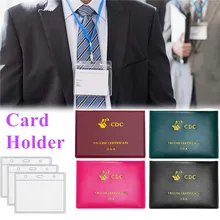 

3 Styles PVC PU Leather Waterproof Cards Holder High-quality Staff Nurse Student Credit Card Protector Business Storage Bags