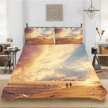 

Bedding set Bedclothes Include Duvet Cover Pillowcase Print Home Textile Bed Linens Seabed Simple Style Comforter King-Full Size