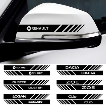 

2pcs Car Side Window rearview mirror Stickers Decal For Renault duster megane 2 logan renault clio Sport Emblem Car decoration