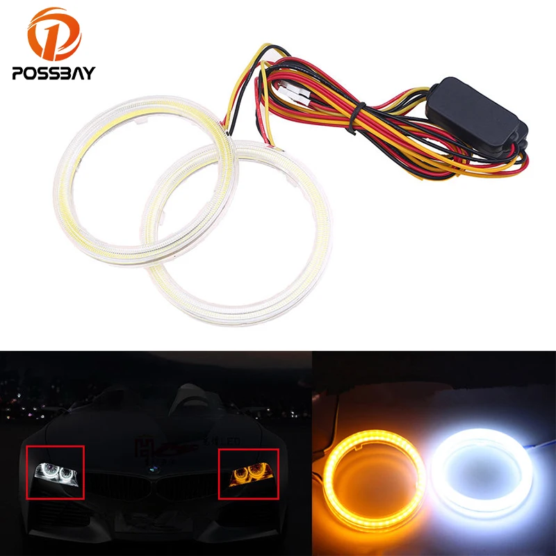 Автомобисветильник Противотуманные фары POSSBAY 60/70/80/90/100/мм|halo rings angel eyes|yellow lamplight eye