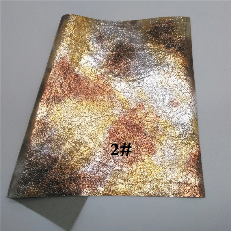 2 Glitterwishcome 21X29 см A4 размер металлическая трещина искусственная кожа ткань, синтетическая кожа ткань кожаные листы для бантов, GM495A - Цвет: 2