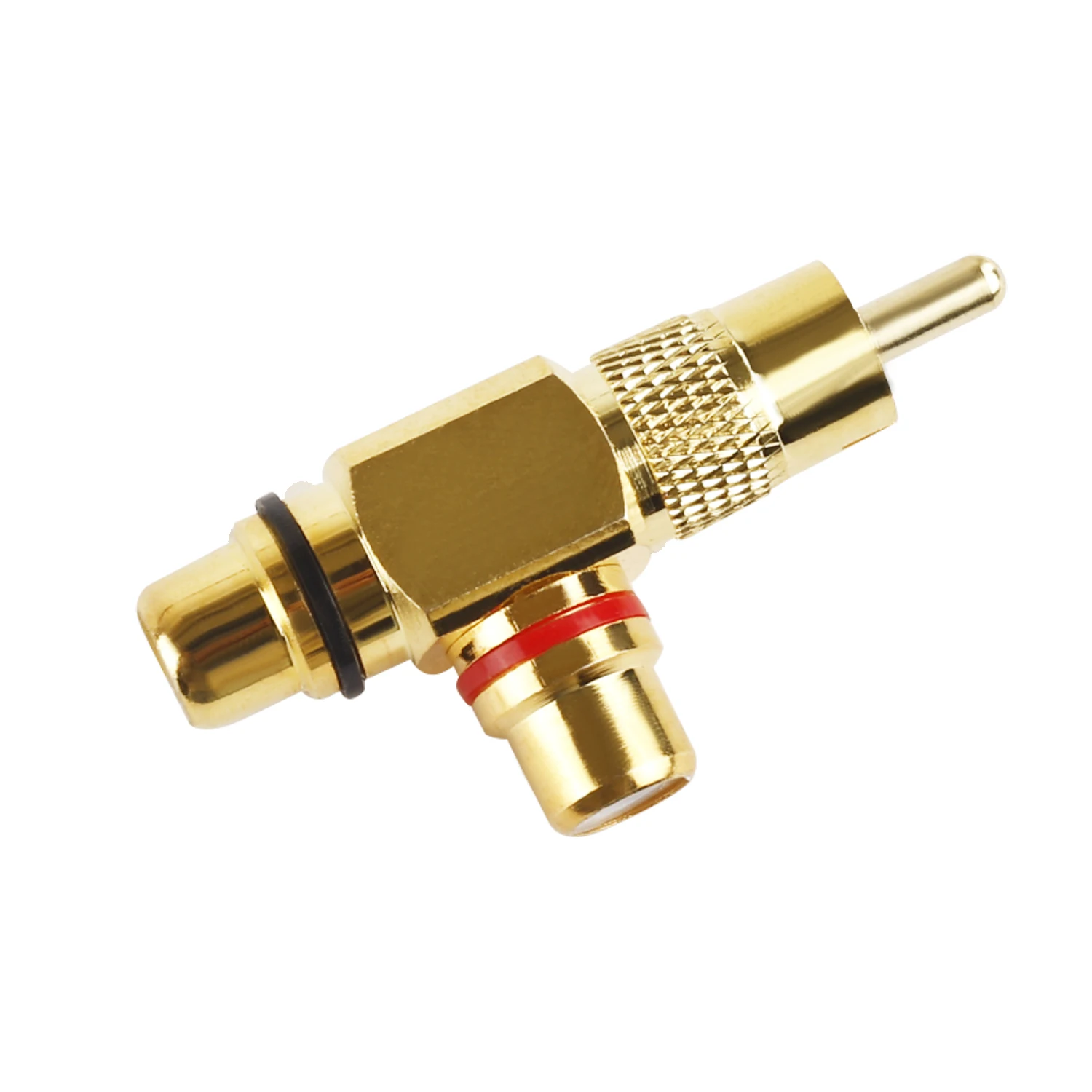 For 1 gold-plated RCA male to 2 female splitter adapter AV video audio T plug 3-way R connector jack | Компьютеры и офис