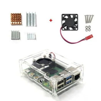 

Acrylic Case Enclosure Box W/Cooling Fan Heat Sinks For Raspberry Pi 4 Model B