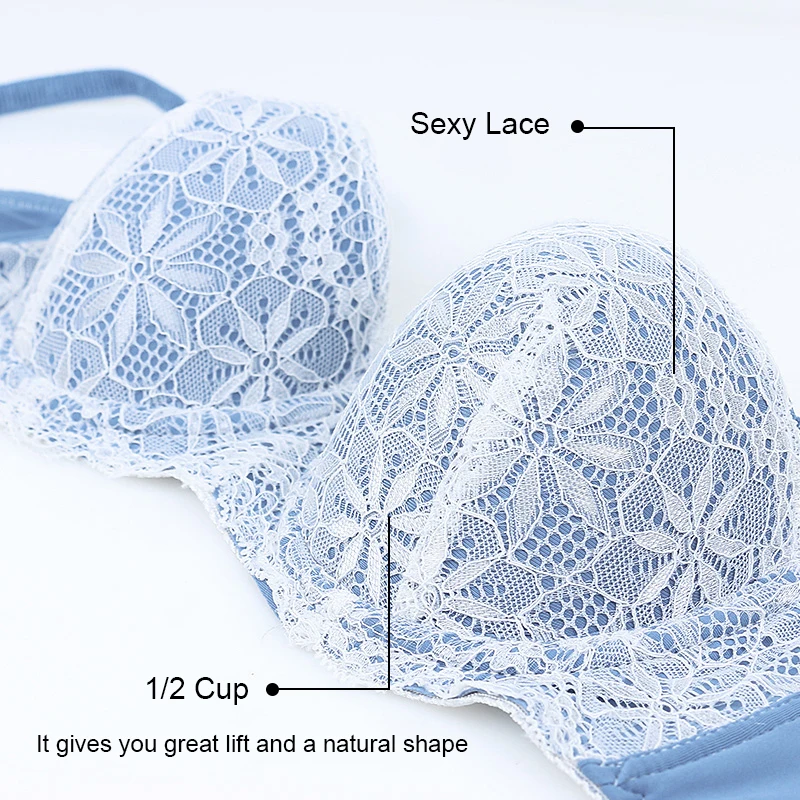 Sweet Style Lace Bra For Women Sexy Lingerie Femme Panties And Bra Set Half Cup Gathered Small Breast Underwear With Steel Ring red bra set