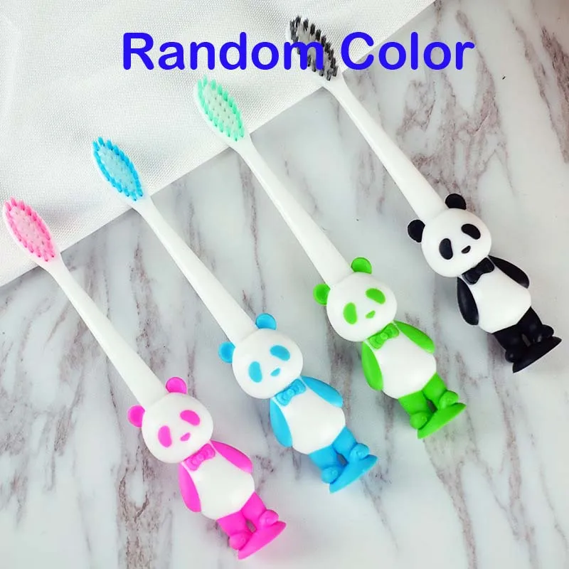 Random Panda 2 шт. Мягкая Милая Детская зубная щетка с рисунком медведя тигра детская зубная щетка для ухода за зубами для малышей - Цвет: Random Panda