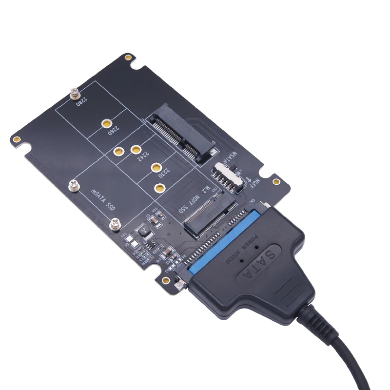 2-in-1 M.2/MSATA to SATA 3.0 & USB 3.0 Adapter: Convert and Connect SSDs to 2.5
