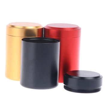 

1pc Mini Tea Caddy Aluminum Storage Boxes Sealed Coffee Powder Cans Portable Travel Tea Leaves Container Tea Jar