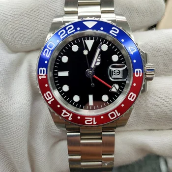 

Design Brand Luxury Men's Watch Automatic Mechanical Watch GMT Stainless Steel Sapphire Waterproof Business Sterile Black 25