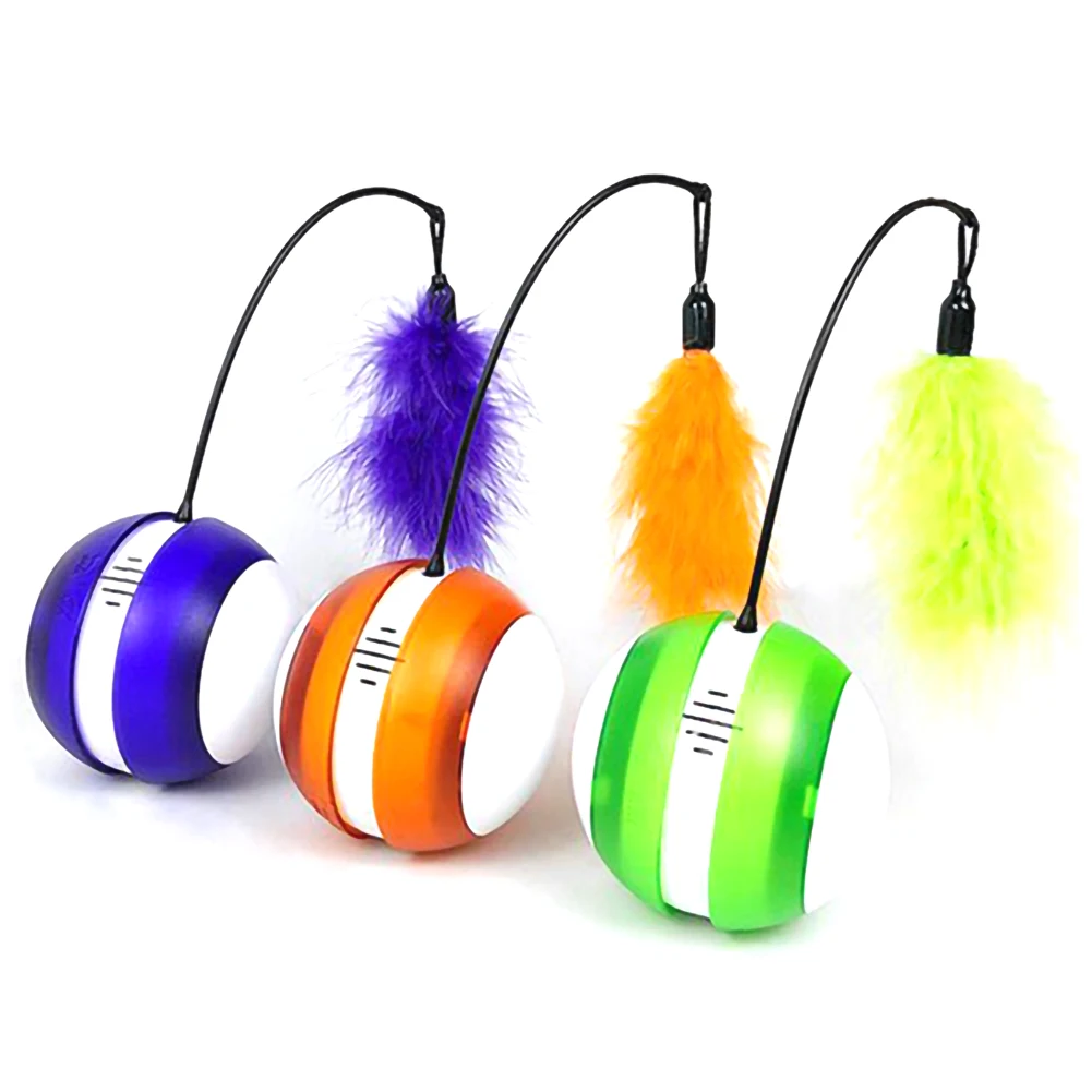 

Yooap Creative Cat Dogs Toys Interactive Automatic Rolling Ball Funny Tumbler Smart LED Flash Cat Toys Electric.Funny