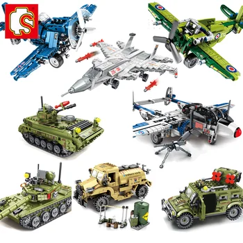 

SEMBO Military WW2 Series Building Blocks Technic TanK Vehicle Aircraft US Fighter Soldiers DIY Bricks Boy Educational For Toys