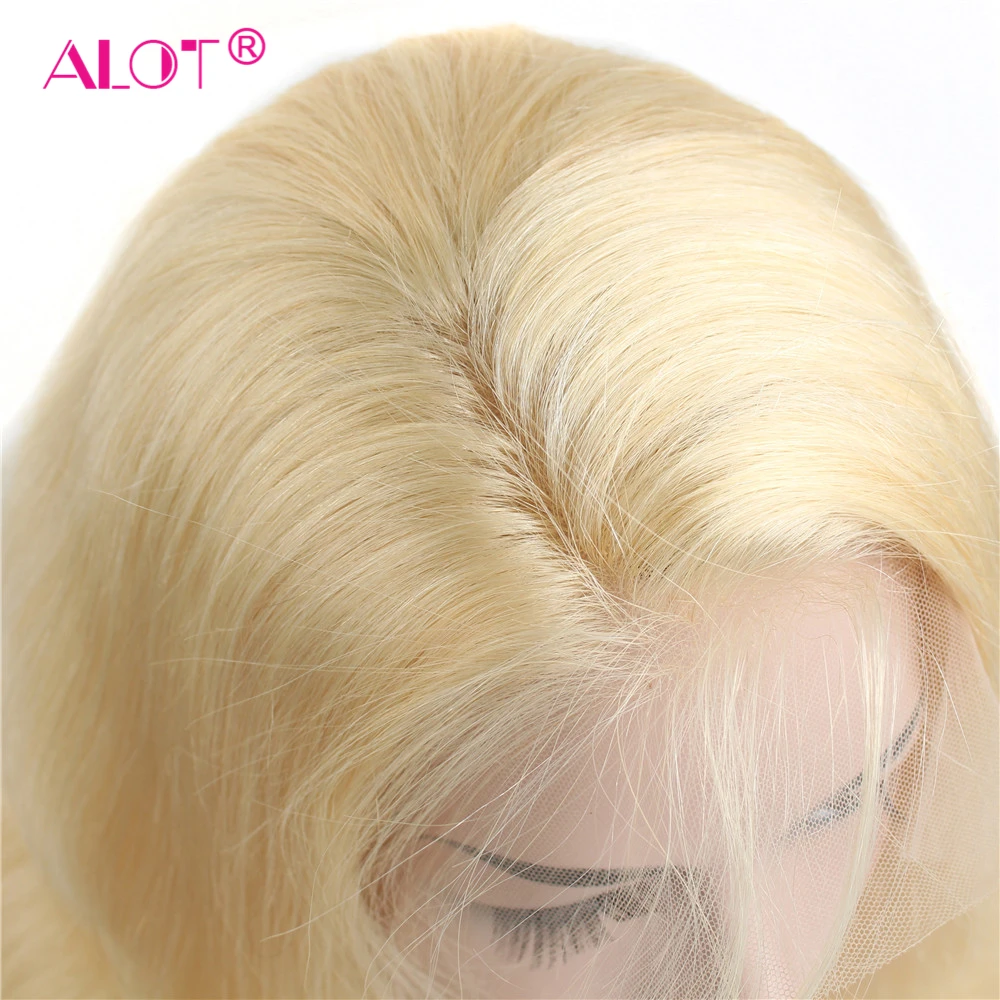 Glueless 613 медовый блонд кружевной передний парик их натуральных волос 150% прозрачное кружево бразильский объемный волнистый парик из натуральных волос