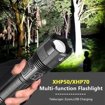 

Multi-function Glare Flashlight Telescopic Zoom Torch USB Charging Hand Lamp For Outdoor Camping Car Fishing Flashlight New