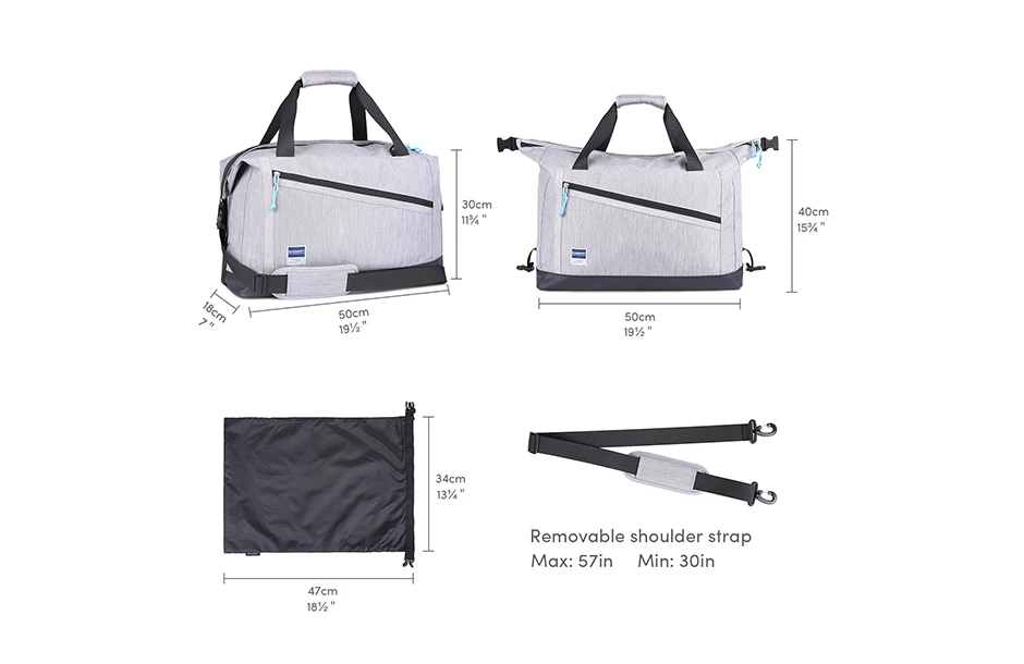 BAGSMART дорожная сумка для путешествий, расширяемая сумка для путешествий, противоугонная сумка для сна, переносная сумка на плечо с сумкой для обуви, 40л