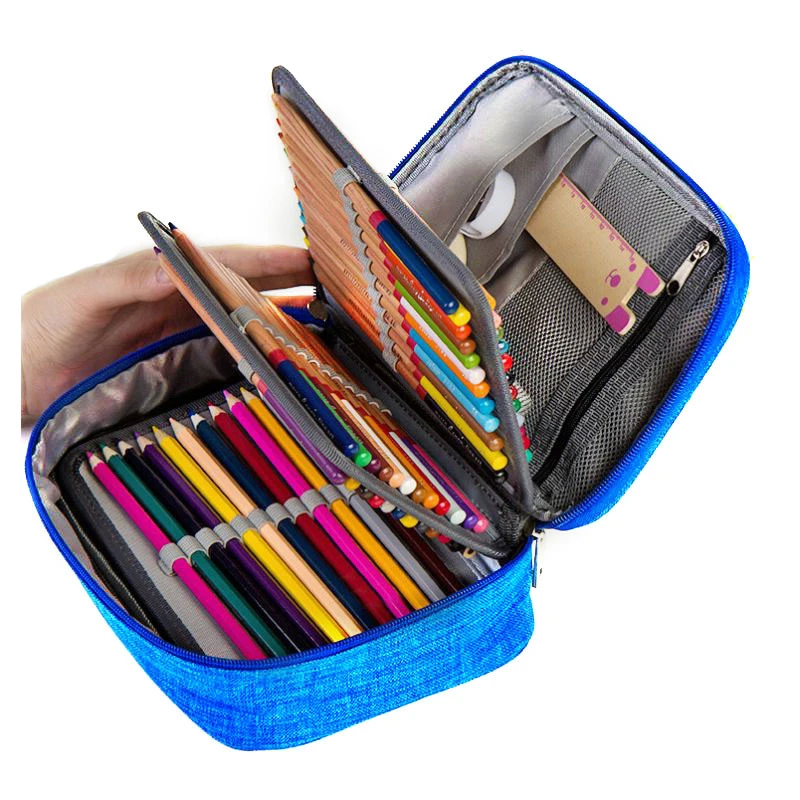 Estuches de lápices escolares de lona para niñas y niños, estuche de lápices de 72 agujeros, caja de bolígrafos, bolsa de almacenamiento Kit de papelería|pencil case|school pencil case largeschool pencil case