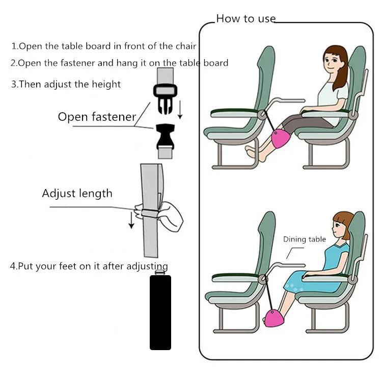 Аксессуары для путешествий, для полетов, для путешествий, Эфирное авиационное сиденье, подушка для ног, регулируемая, для поезда, самолета, для ног, для ног, гамак, портативный