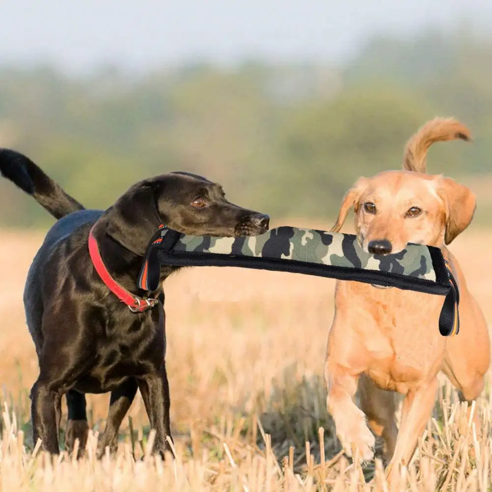 Dog Bite Stick with 2 Handles Teeth Grinding Dog Training Stick Pet Training Jute Sleeve Toy Biting Pillow Tug dog chew sticks dog training supplies dog chew toys