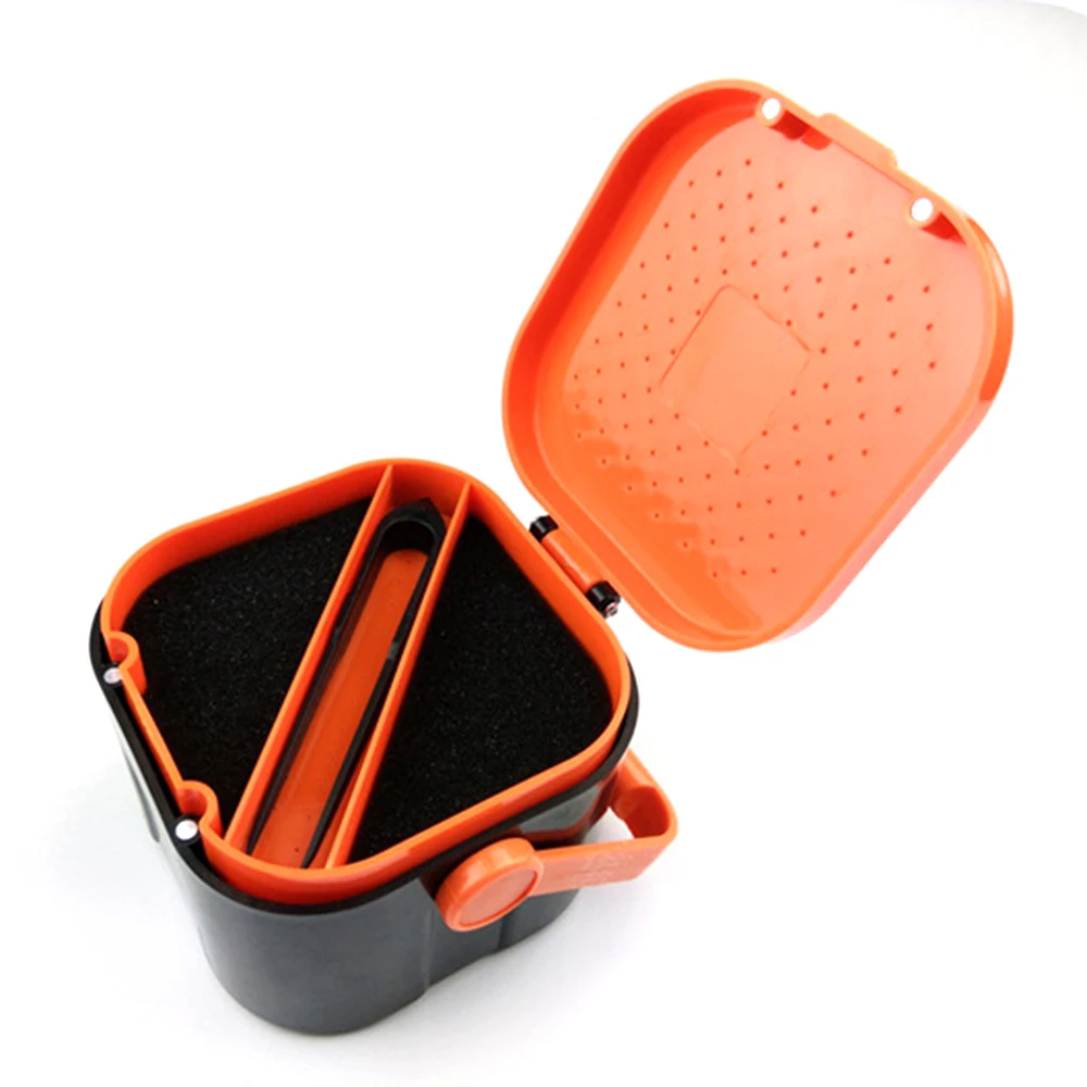 

1Pcs Fishing Gear Live Bait Box Plastic With Holes Breathable Red Insect Box Orange Thick Multi-layer Box Fishing Accessory Box