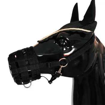 

3 Size Optional Easy Breathe Anti-eating Horse Accessories Mouth Cover Pony Nylon Grazing Muzzle Halter Head Collar Adjustable