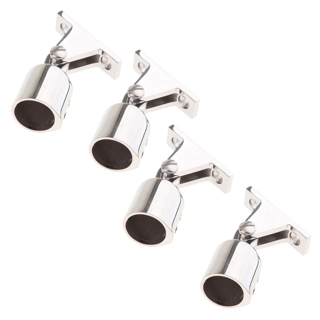 MagiDeal 4X Stainless Steel Deck Hinge Bimini Eye End Bimini Top Caps Tube